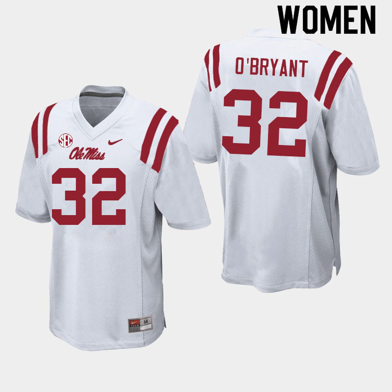 Richard O'Bryant Ole Miss Rebels NCAA Women's White #32 Stitched Limited College Football Jersey YJJ4758LR